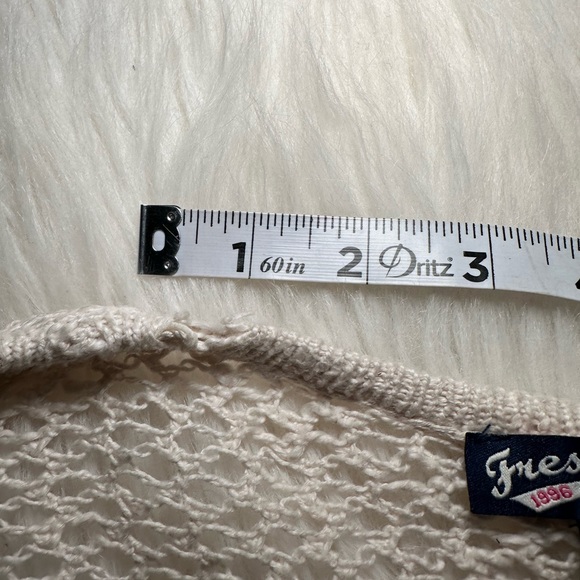 Bohemian Open-Knit Crotchet Cream Duster Cardigan, Size Medium/Large - Picture 5 of 8